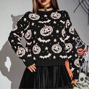NEW Halloween Pumpkin Bat Sweater